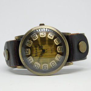 Viser Bronze Tone Case Quartz Analog Women's Watch New Battery